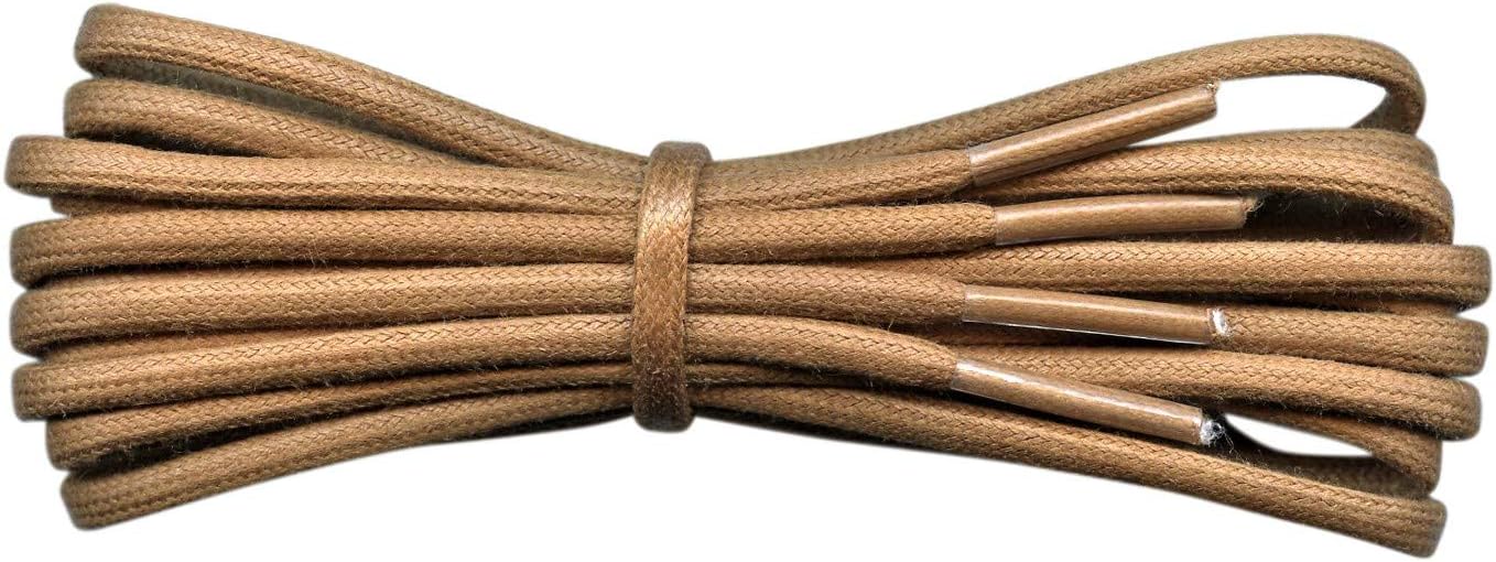 Fabmania® Laces Round Waxed 3/3.5 mm Shoelaces for Business Fashion Dress Casual Shoes Men Women (1 pair)