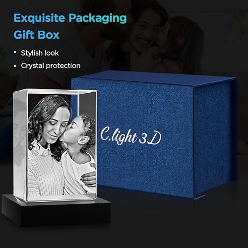 Miniatura 7 de Foto de cristal 3D, regalos del día de la madre para mujeres, mamá, imagen 3D personalizada en cristal, foto de cristal 3D personalizada, gran