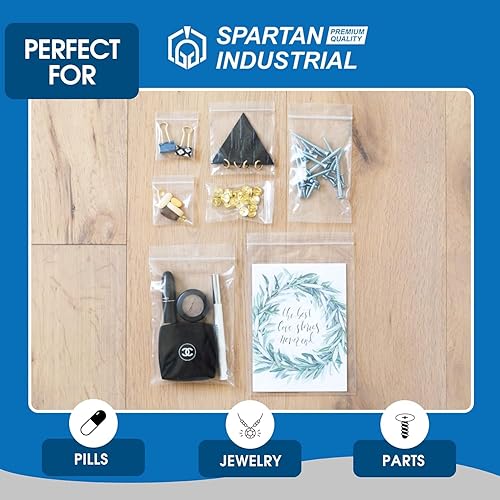 Miniatura 4 de Spartan Industrial - Bolsas de polietileno de plástico transparente con cierre de 7 x 7 pulgadas (1000 unidades) de 2 mil con cierre resellable y