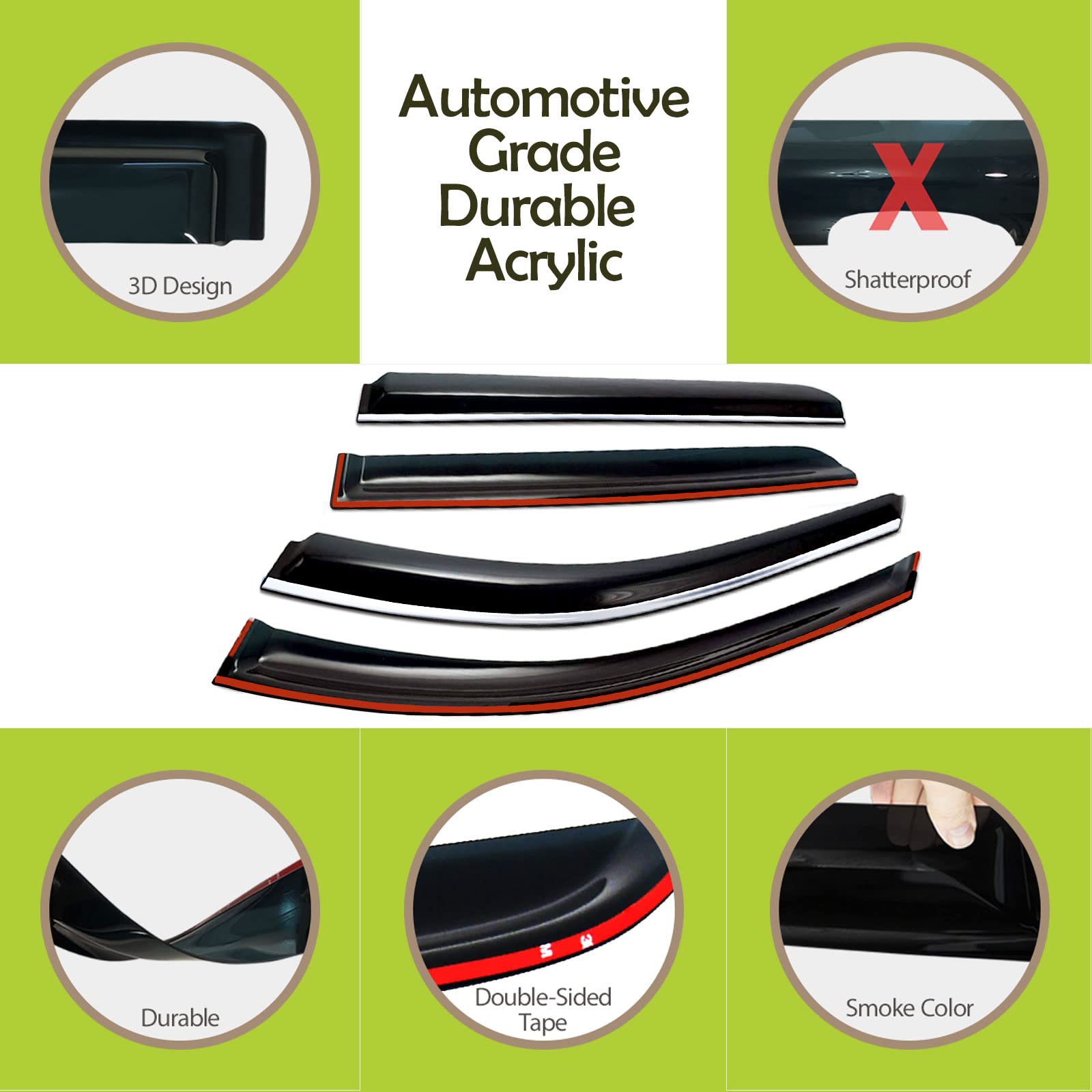 バグシールド サイドウィンドウディフレクターレクサスNXのレインガード20152021テープオン Side Deflectors