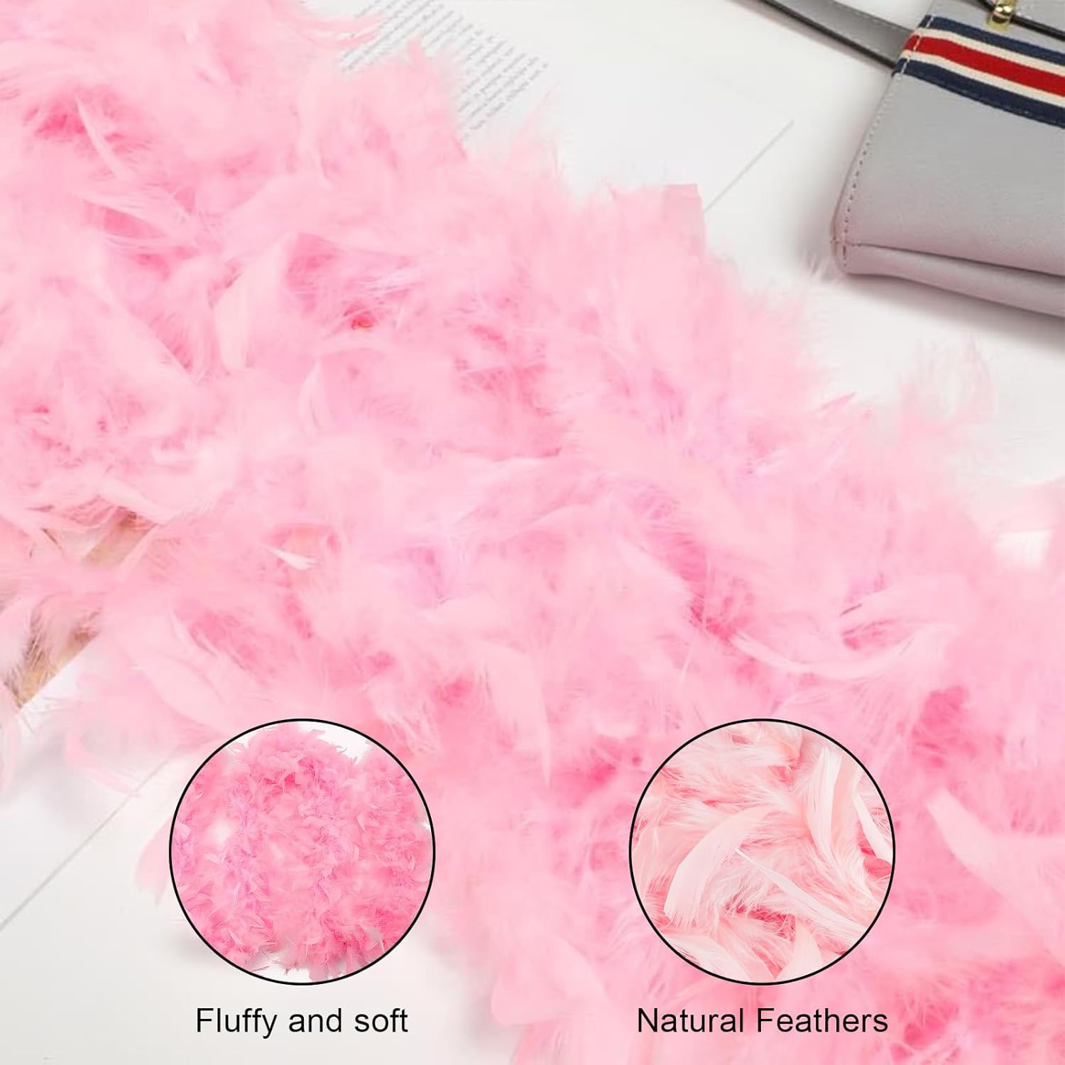 20Pcs Colorful Feather Boas with Glasses Set,10Pcs 6.6ft Feather Boas Party Pack with 10Pcs Color Heart Rimless Sunglasses, for Crafts,for Women Dancing Party Favors - Image 4