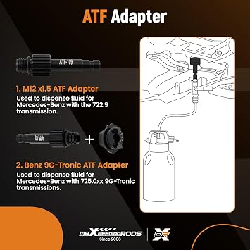 maXpeedingrods Oil Filling Tool for Mercedes 725.0 9-Speed Transmission | 4pcs Metal Oil Change Tool, for Mercedes-Benz 725.0 9G-Tronic 9-Speed Auto Transmission, 725589029000, 72558909000