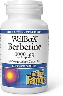 Natural Factors WellBetX Berberine - Daily Supplement Supports Metabolic Health - Formula Supports Healthy Heart - Gluten-Free & Vegan - 60 Vegetarian Capsules (60 Servings)