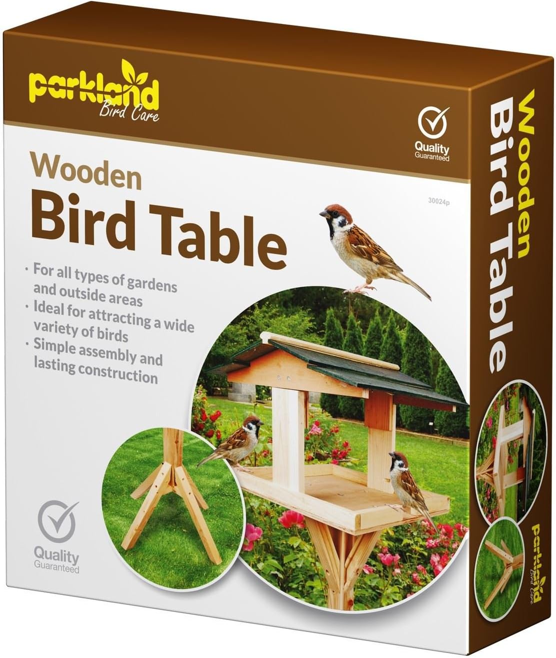 Parkland Traditional Wooden Bird Table Garden Birds Feeder Feeding