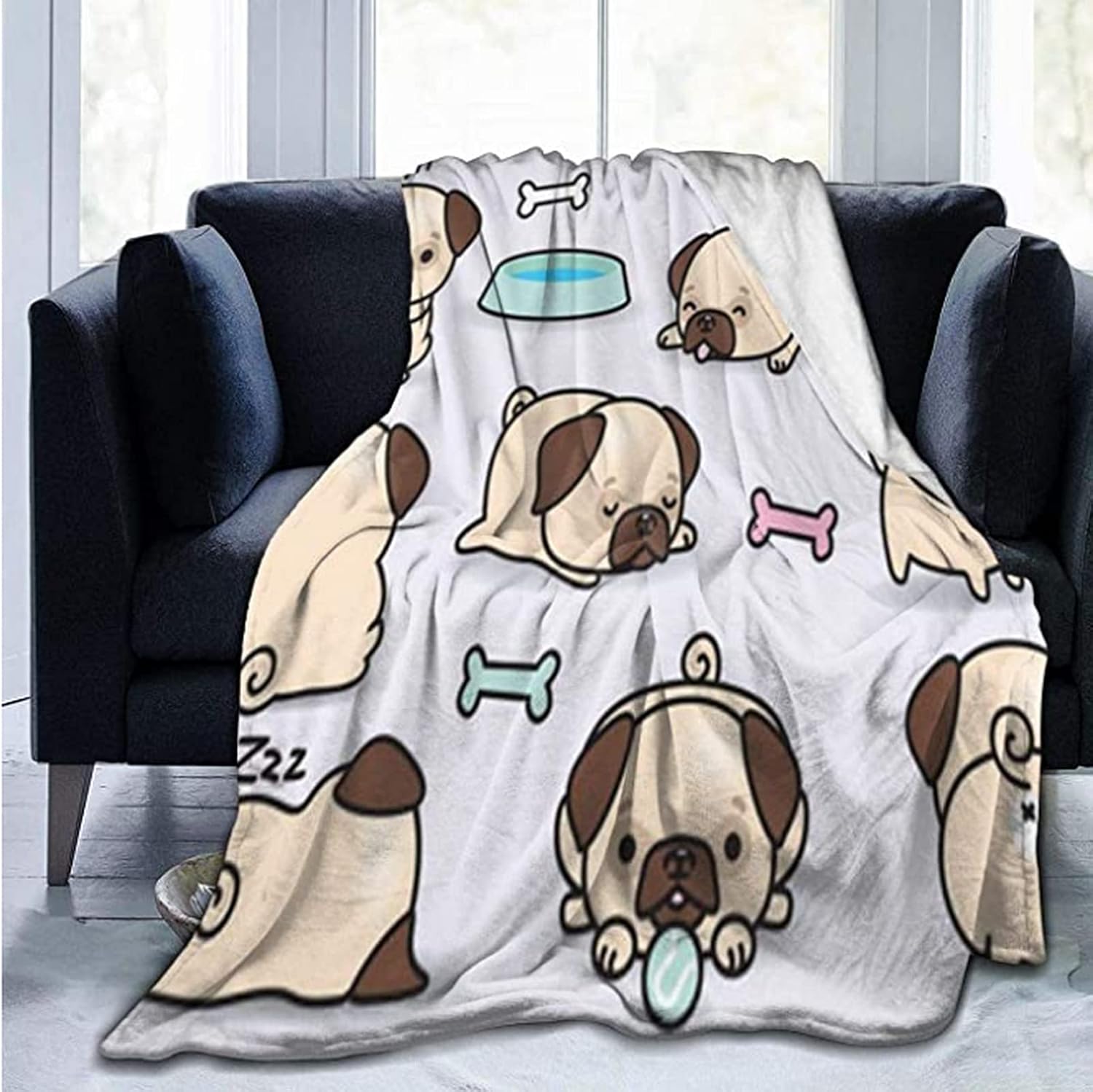 Pugs Fleece Blanket Super Soft Baby Blanket Warm Blankets