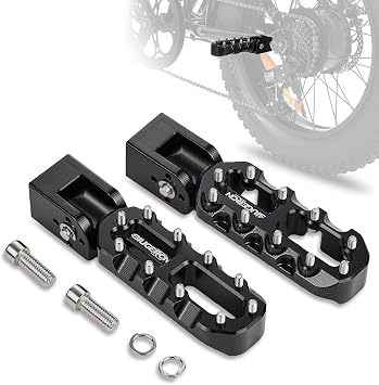 Universal M8 Ebike Rear Foot Pegs CNC Aluminum 90 Degree Folding