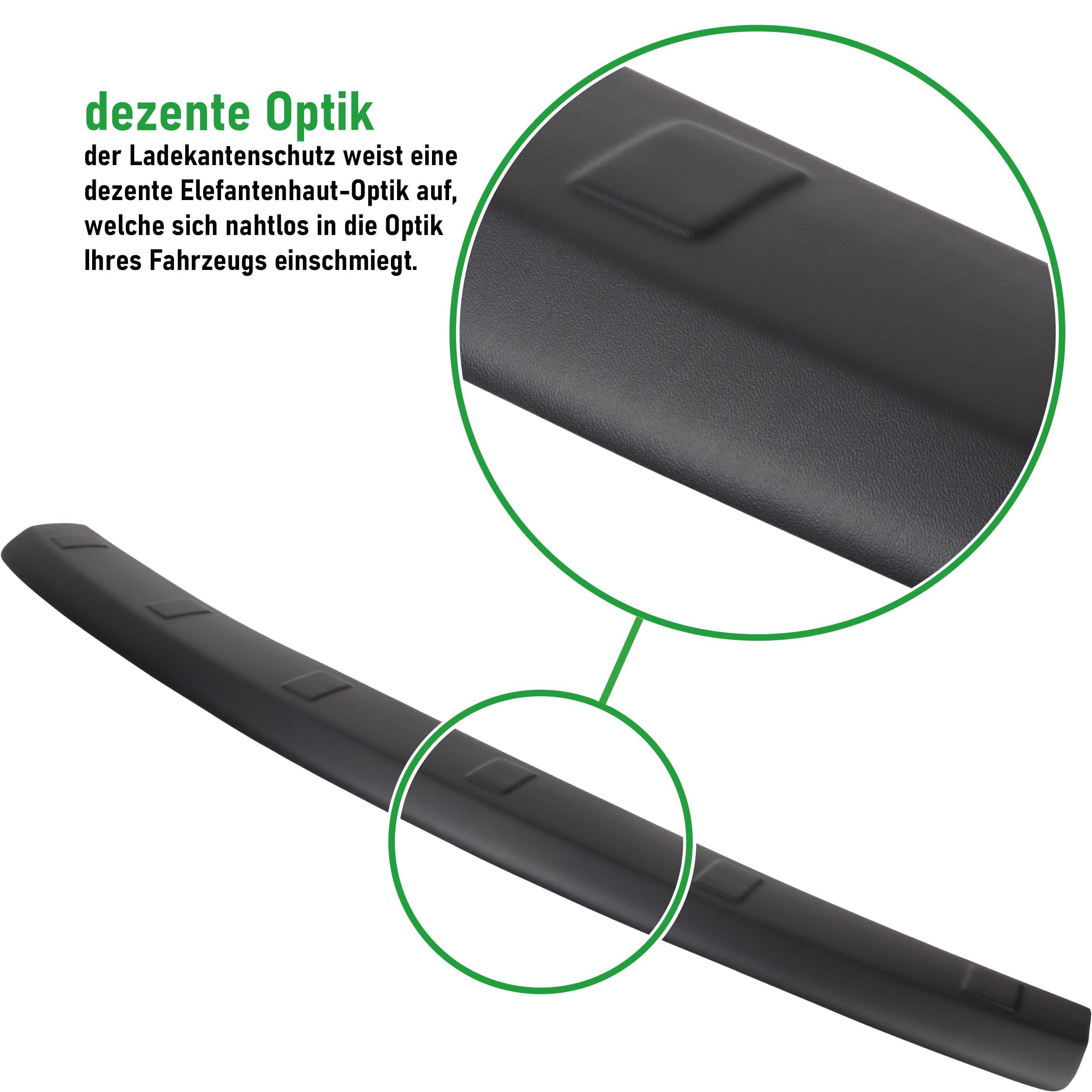 RECAMBO Protector de parachoques de plástico ABS – compatible con VW Caddy III/2K 2C / año de fabricación 2003 – 2015 – resistente y ajuste perfecto – protección óptima para el parachoques