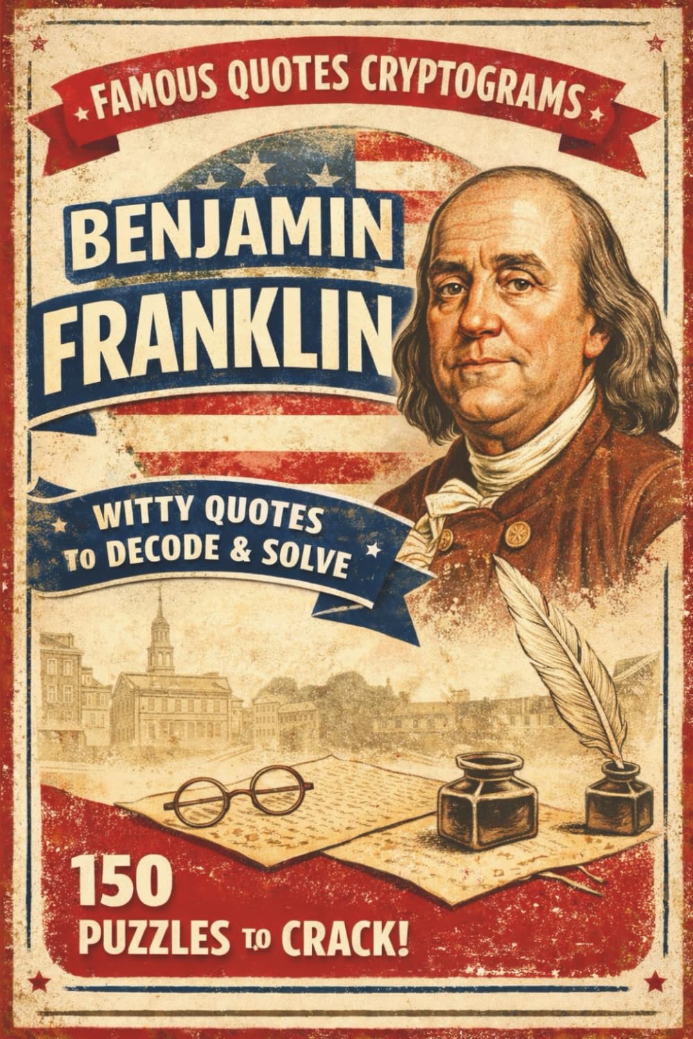 The Ingenious Benjamin Franklin: 150 Cryptogram Puzzles: Decipher Witty Quotes and Proverbs from the Founding Father of Common Sense – A Logic Brain ... and Seniors (Famous Quotes Cryptogram Series)