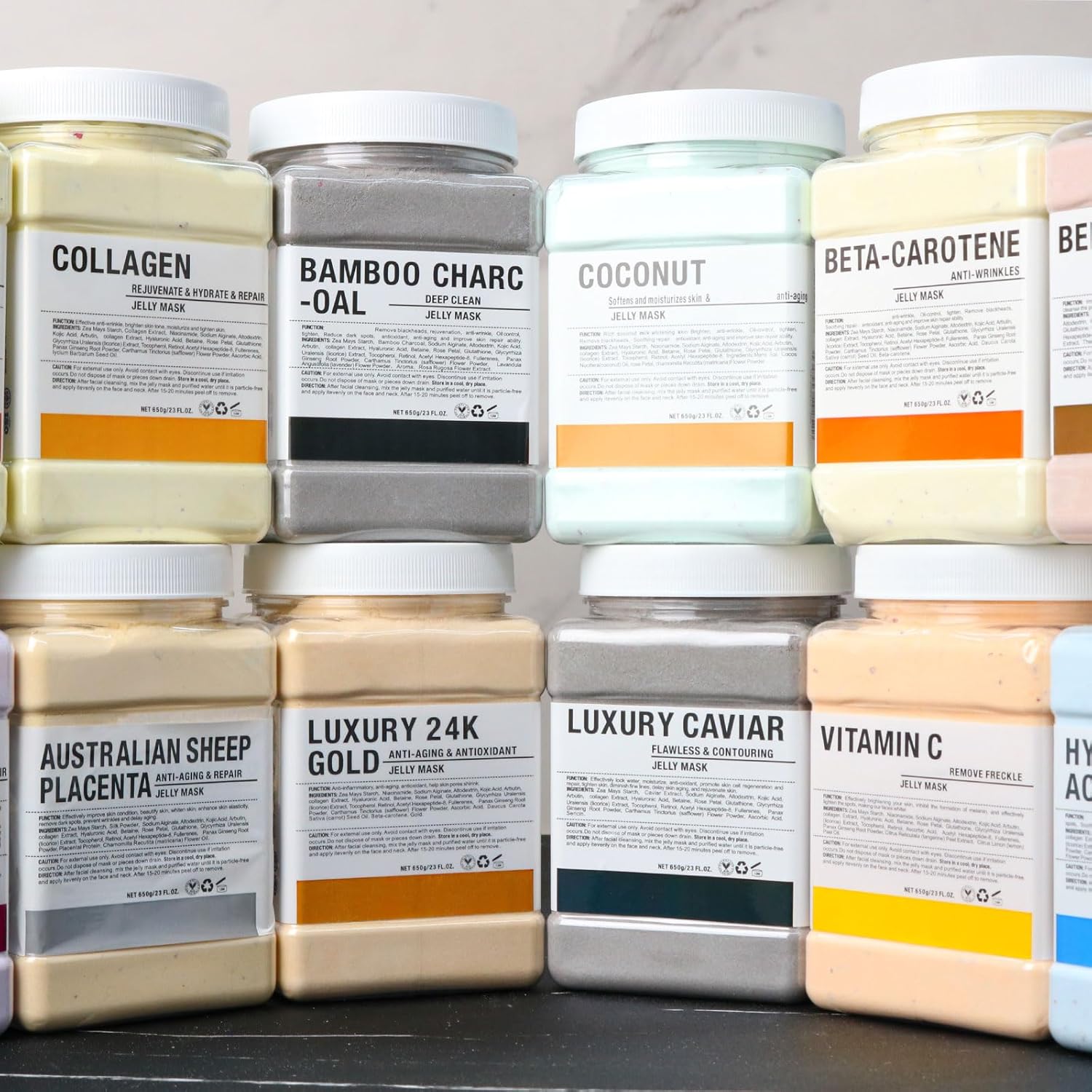 Collagen Jelly Mask – Jelly Mask for Facials & Vajacial, Mascarilla Hidroplástica Facial,Esthetician Supplies for All Skin Types (6 Packs)