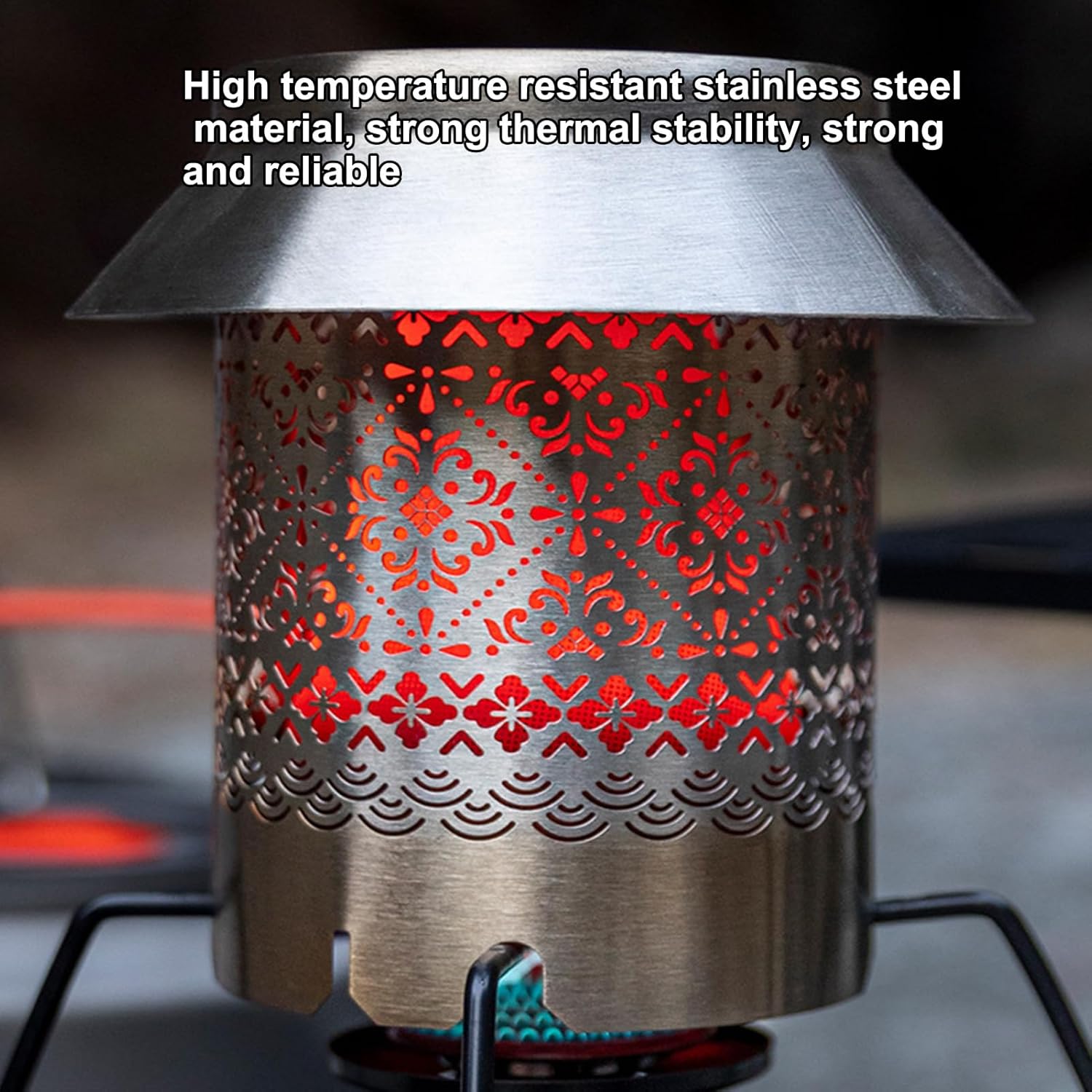 Camping Tent Heater Cover - Outdoor Supply Stainless Steel Portable for Heating,Metal Stove Cover,For,Hiking,Travel,Cooking Coffee And Survival