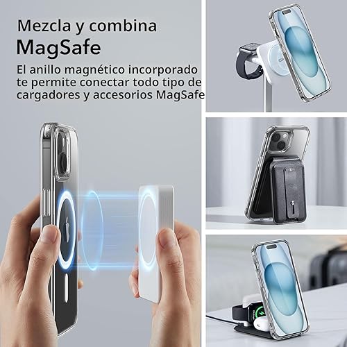 Miniatura 3 de ESR Funda para iPhone 15, compatible con MagSafe, protección de grado militar, resistente al amarillamiento, parte trasera resistente a los