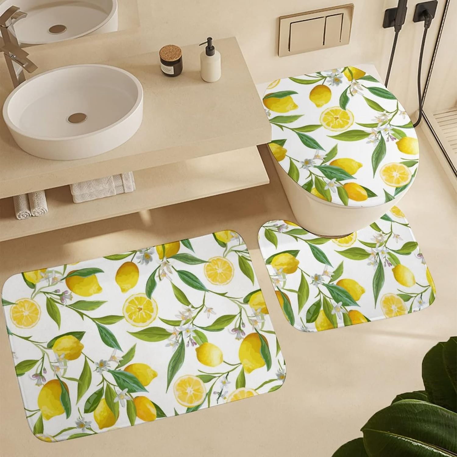 New Goth Bath Mat Set, Soft Comfortable Bathroom Rugs for 3 Pieces, Non-Slip Toilet Mats, Easier to Dry for Floor Mats 16"x24"