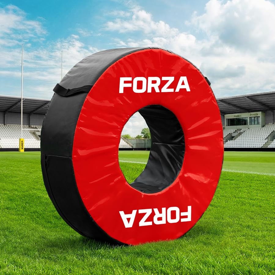 FORZA Rugby Tackle Tube – Pro Rugby Tackle Bag with Heavy Duty Vinyl Cover, Multi-Layer Foam Core & Ball Holder Handle – Junior, Youth or Senior Training Ring (Red, Junior (10-14 Years)) — image 1