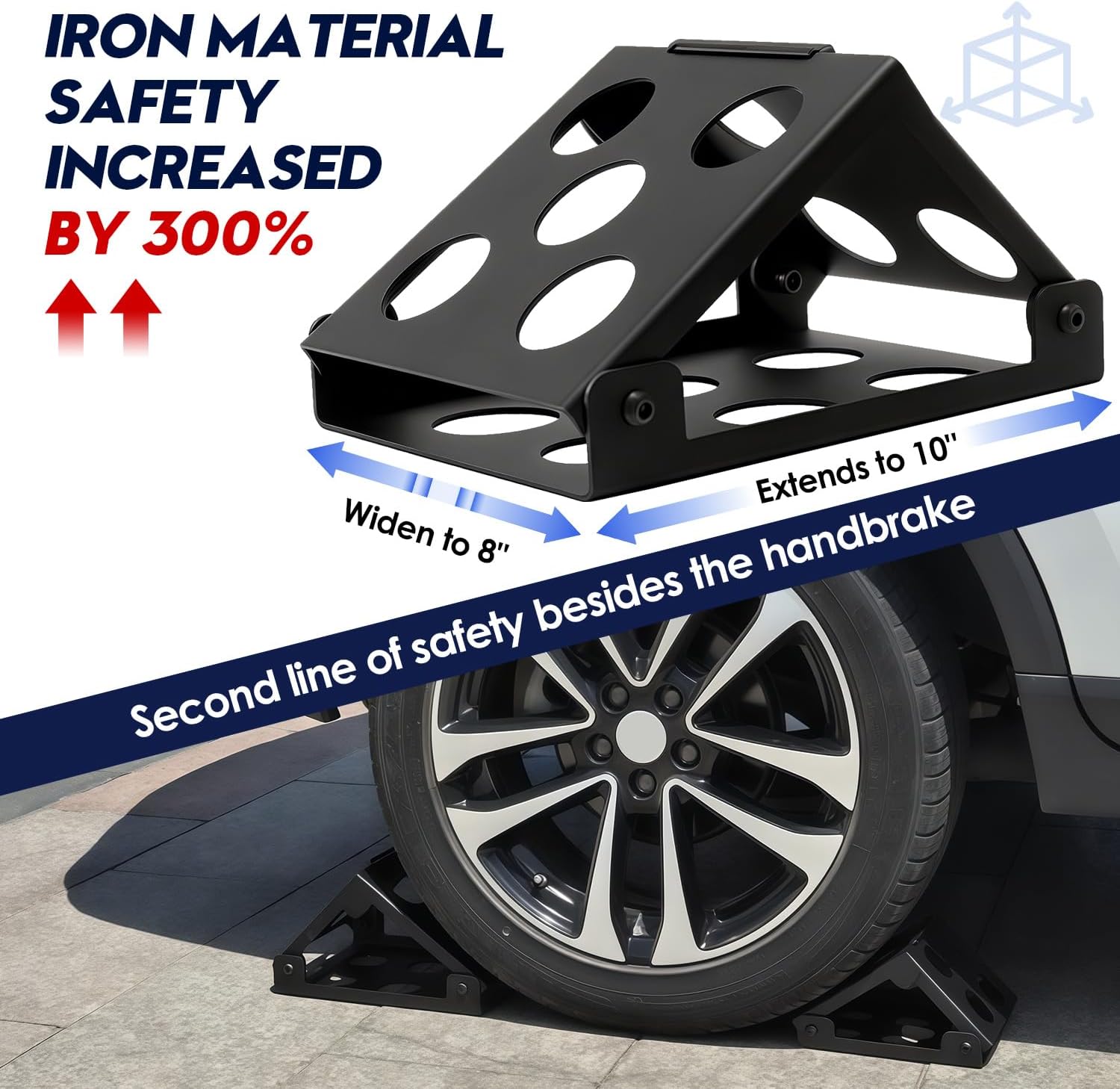 Heavy Duty Metal Wheel Chocks, Camper Chocks, Foldable and Nestable, Wheel Chocks for RV Trailer Travel Camper Truck Car（2 Pack）