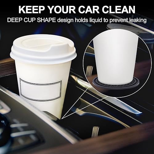 Miniatura 5 de Paquete de 4 posavasos para asiento de automóvil, posavasos de silicona antideslizante de 2.75 pulgadas para portavasos, juegos de accesorios para