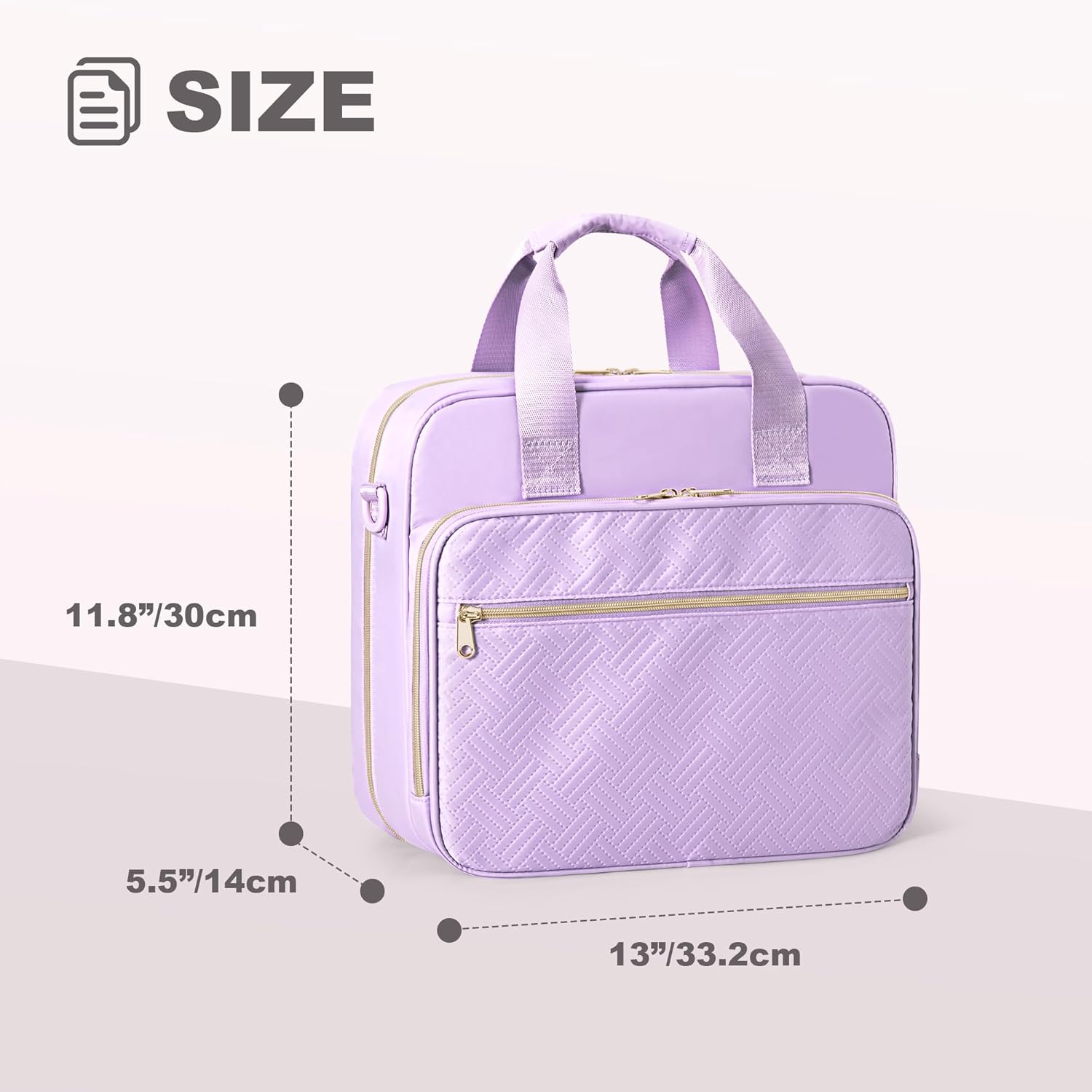 3 Ring Zipper Binder 2 Inch, Accordion File Organizer with Shoulder Strap, Zip Up Binder with 500-Sheet Capacity, Purple