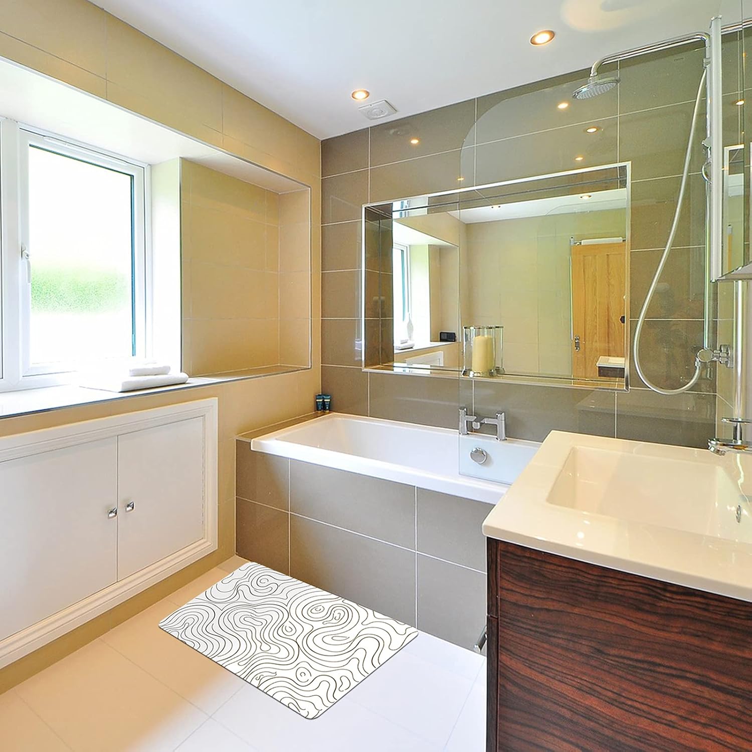 Diatomite Water Absorbent Soft Bath Sink Shower Mat Non Slip，1Pcs Large and Thin Quick Drying Diatom Mud Japanese Floor Mat for Kitchen Bathroom (23.62x 15.35 inch) : Home & Kitchen