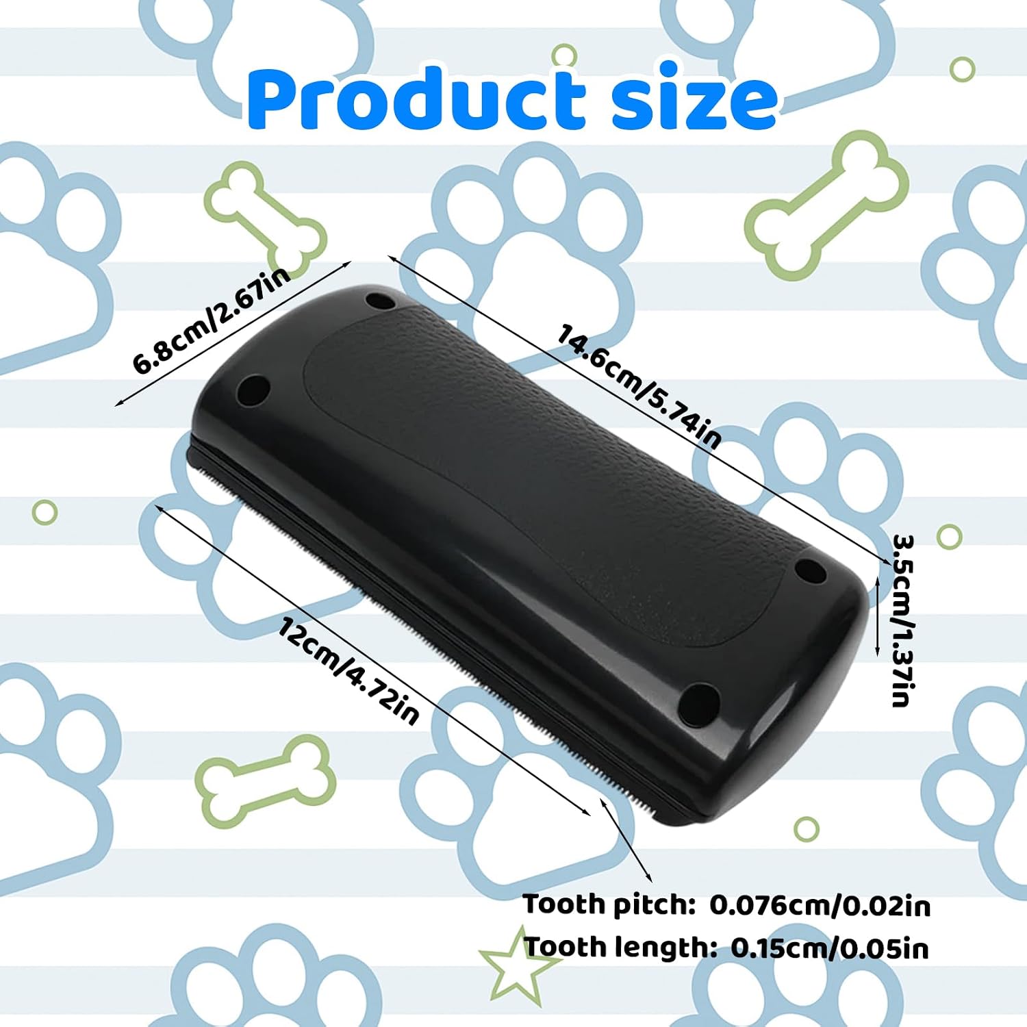 Deshedding Dog Brush, Dog Grooming Brush for Shedding, Pet Hair Removal Tool for Cats and Dogs, Ergonomic Handle for Daily Pet Grooming, Black