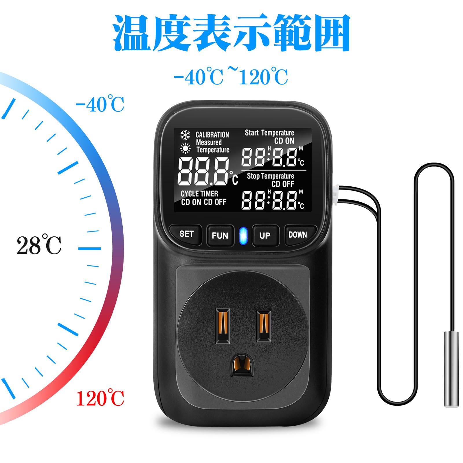 Amazon.co.jp: DiyStudio 1800W サーモスタット 7つの設定モード 温度