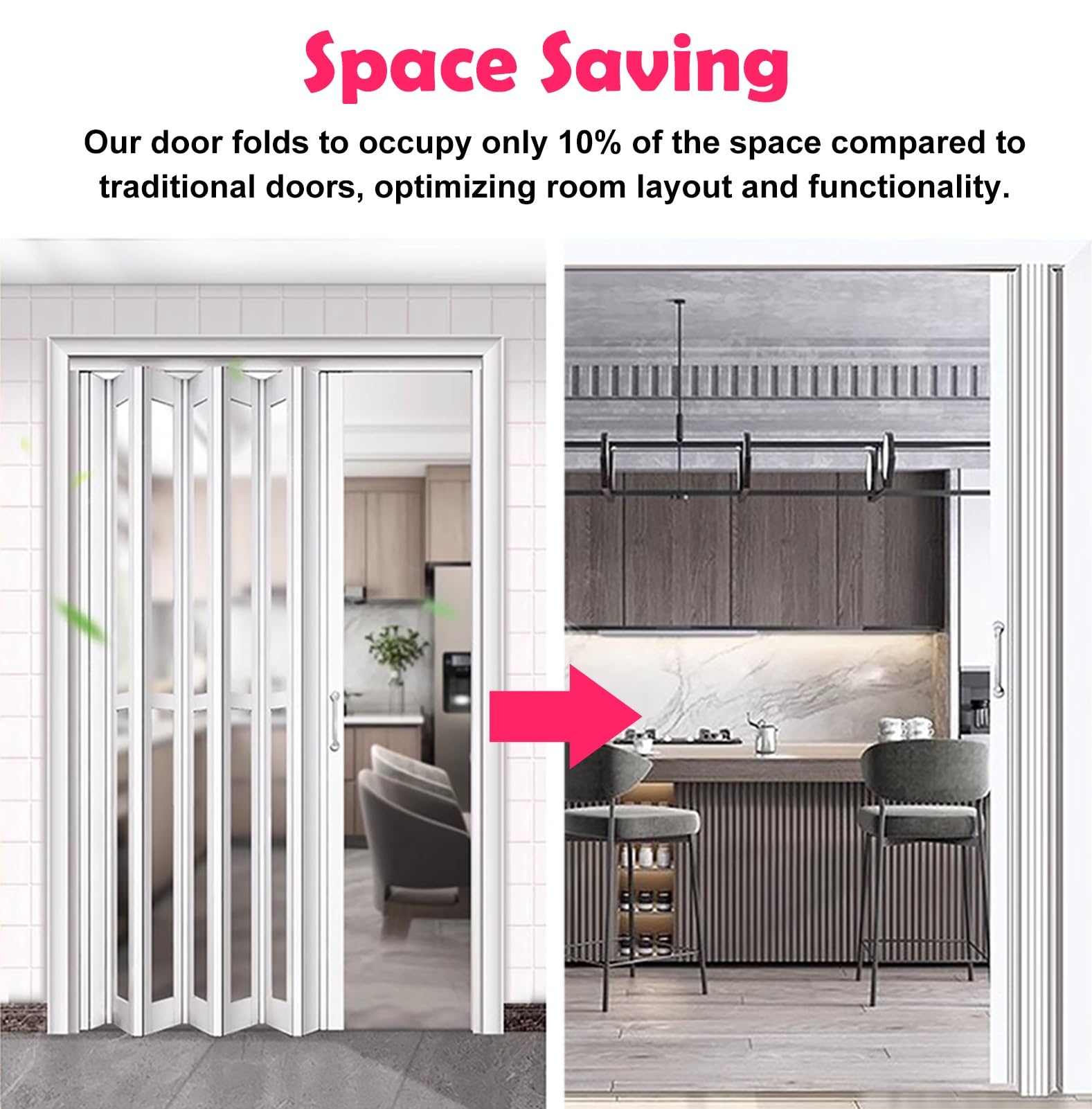 Amazon.com: Blazea Accordion Door Wood Grain Design Folding Doors
