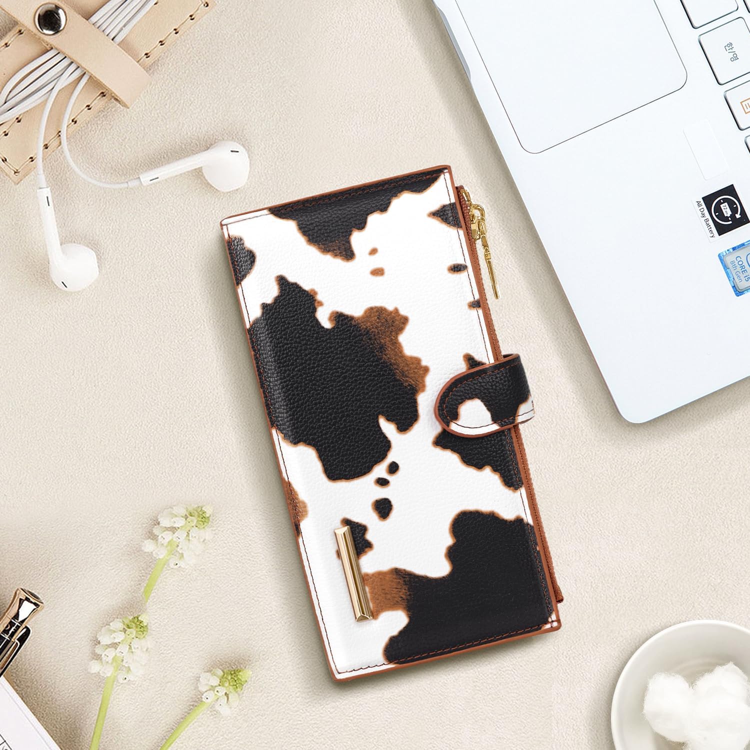 Coco Rossi Womens RFID Blocking Large Capacity Wallet Multi Card Organizer Bifold Wallet for Women with Zipper Pocket - Image 6