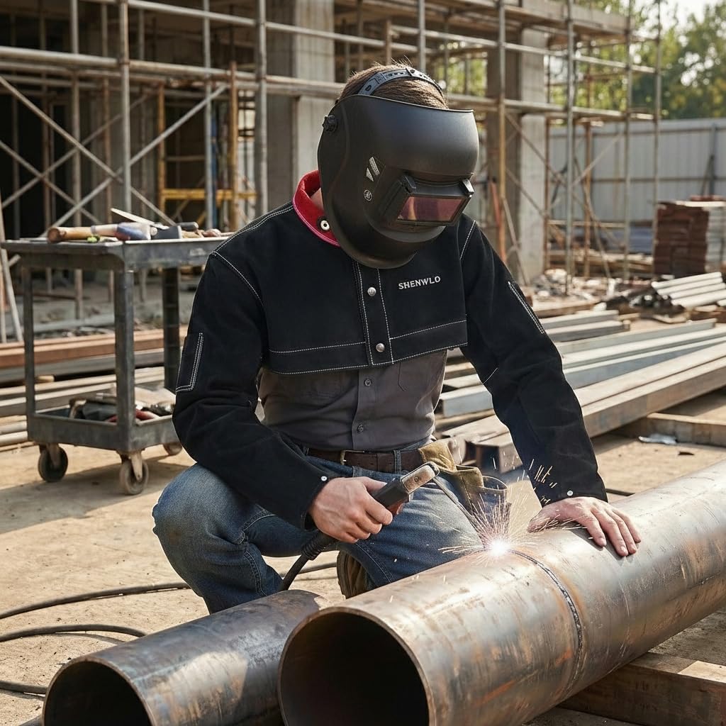 Heavy-Duty Leather Welding Gear,Half Jacket,Welding Cape Sleeve - Flame Heat Resistant for Maximum Safety - Image 6