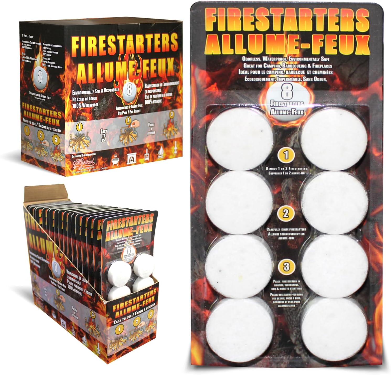 Pellet Fire Starters 144 Count - 18 Pack 8 Pellets Each – Odorless, Waterproof, & Quick-Lighting – Perfect for Charcoal Grills, BBQ Smoker, Firepits, Wood Stoves & Outdoor Cooking