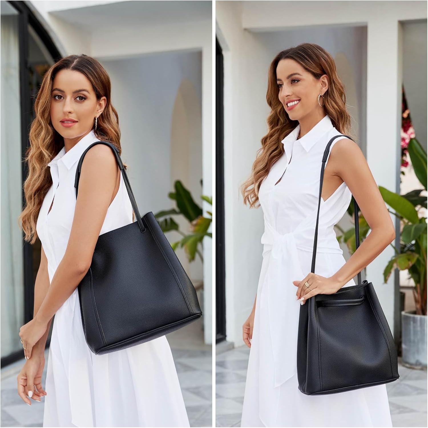 Tote Bag for Women Large Shoulder Bag Work Casual Handbags 2026 with Adjustable Strap 2PCS - Image 2