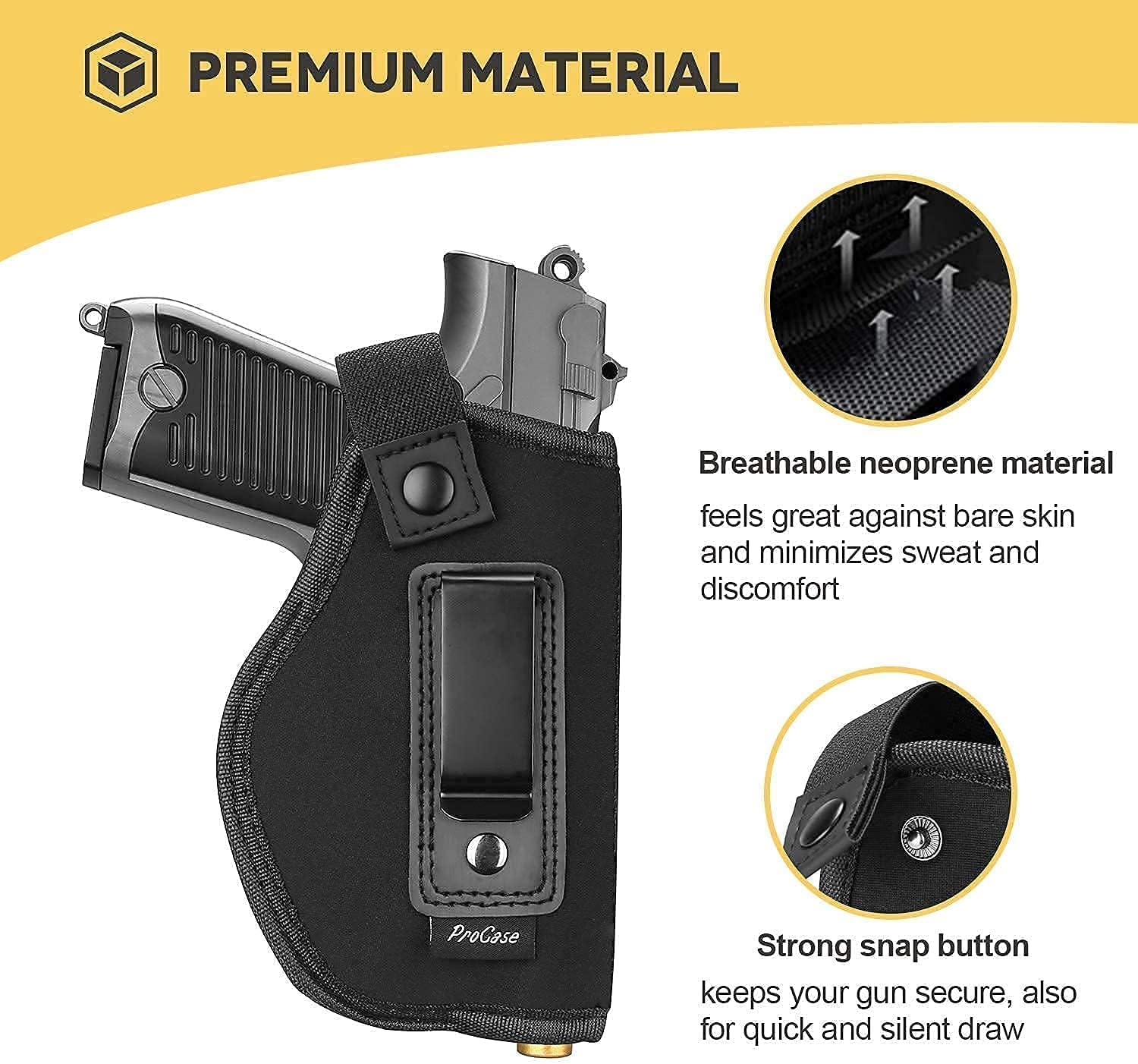 ProCase Concealed Gun Pouch Bundle with Right Hand Universal IWB Holster Magazine Pouch for Concealed Carry : Sports & Outdoors