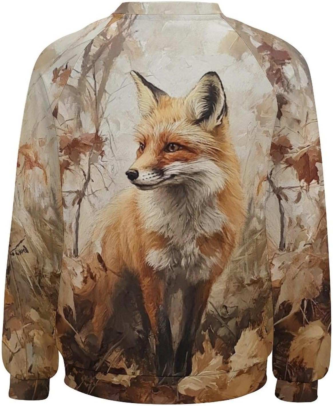 Fox Sweater Women Pullover Oversized Crewneck Long Sleeve Fall Warm Casual Lounge Outdoor Holiday Sweatshirt - Image 5
