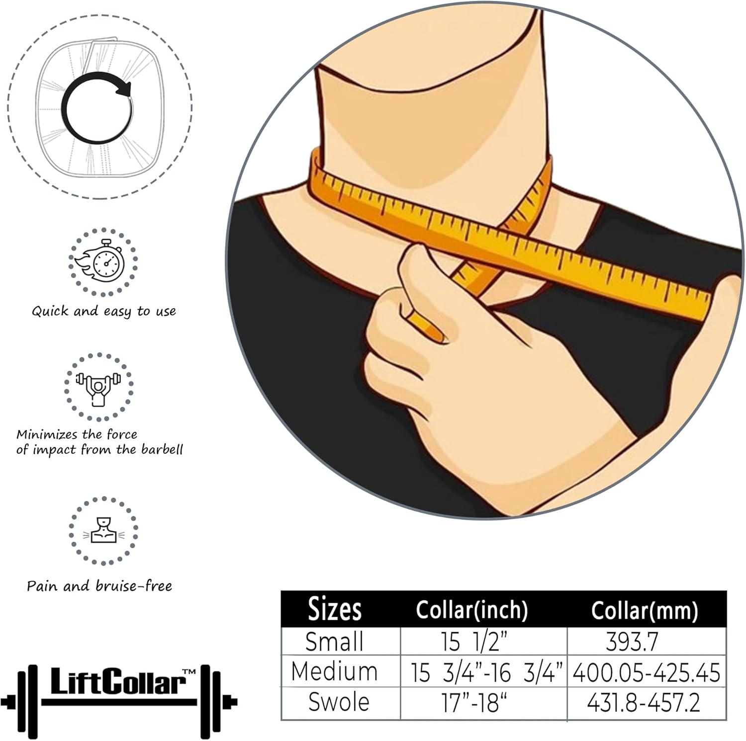 Padded Neck Collar - Anti-Bruise Protection for Weightlifting, Cross-Training, Squats and Barbell Workouts. Weightlifting Collar - Clavicle Protection and Injury Prevention During Gym Workouts. Barbell Squat Pad - Enhanced Safety and Comfort. Cushioned, and Stabilizing Neck Support for Fitness.