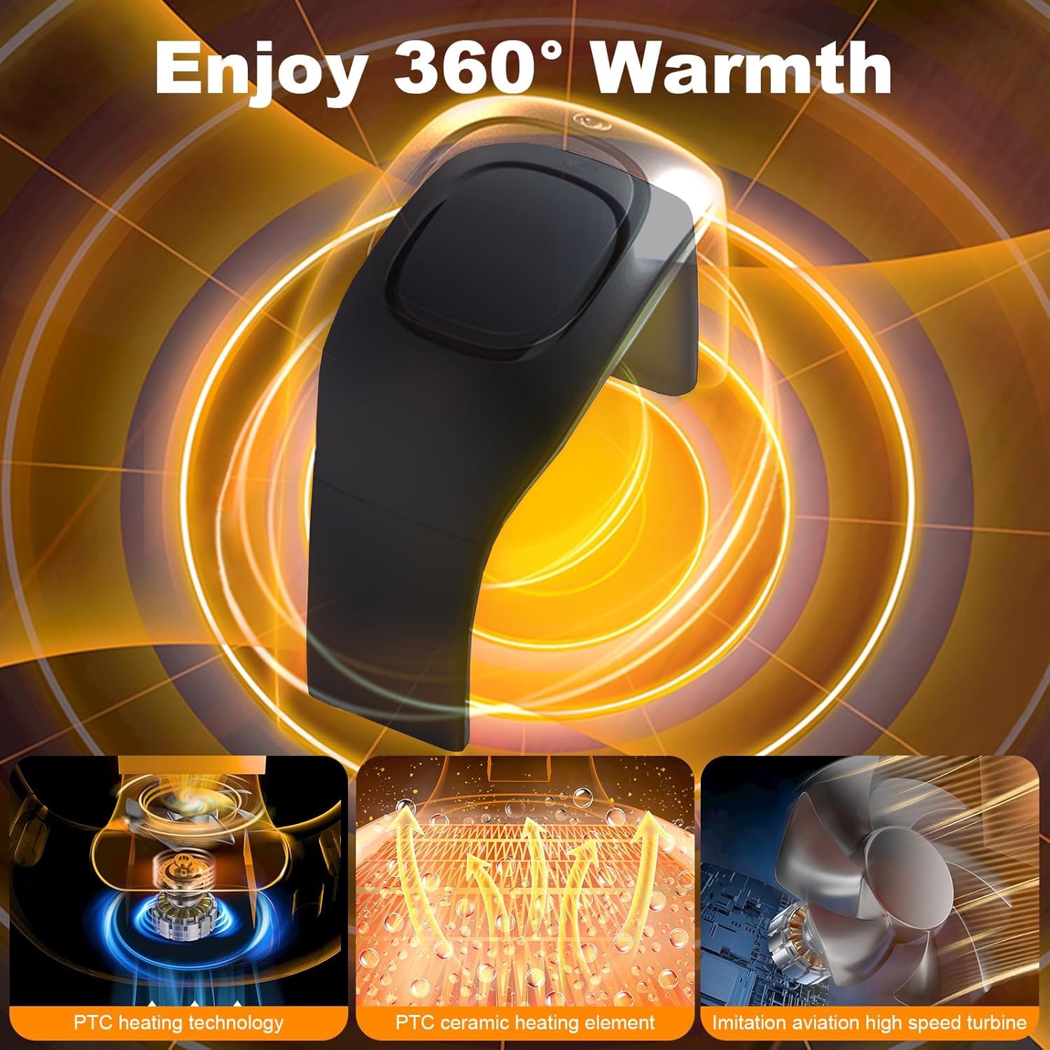 Heated Mouse Pad Hand Warmer,Adjustable Temperature Small Space Heater for Office,Foldable Electric Warming Heater for Office Desk,Portable Electric Space Heaters for Indoor Use,110V 100W (Black)