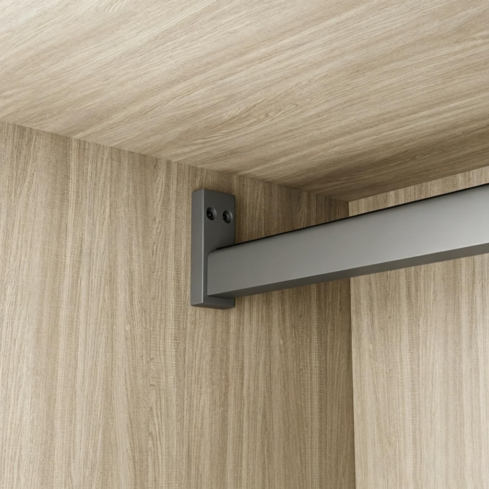 20 40 60 80 100 120 160 200 CM Closet Rod Heavy Duty, Aluminum Clothes Hanging Pole Wall Mount with Flanges/Screws, Cuttable Wardrobe Rods Garment Storage Bar(116cm/45.7cm)