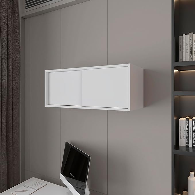 Amazon.com: Udorich Floating Wall Cabinet with Sliding Door, Modern ...