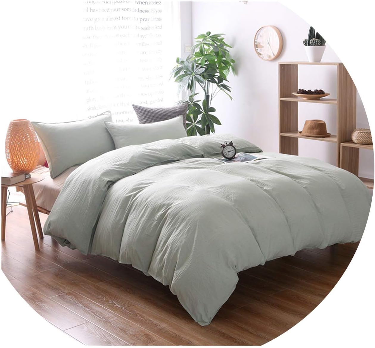 Ghost meter Solid Color Bedding Set Pink Grey Duvet Cover