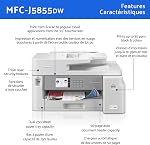 Brother MFC-J5855DW INGVESTISSEMENT A3 Imprimante couleur tout-en-un sans fil avec scanner, photocopieur et fax, 30 ppm Vitesse, 3.5"Ecran de Touch, Connectivité Mobile