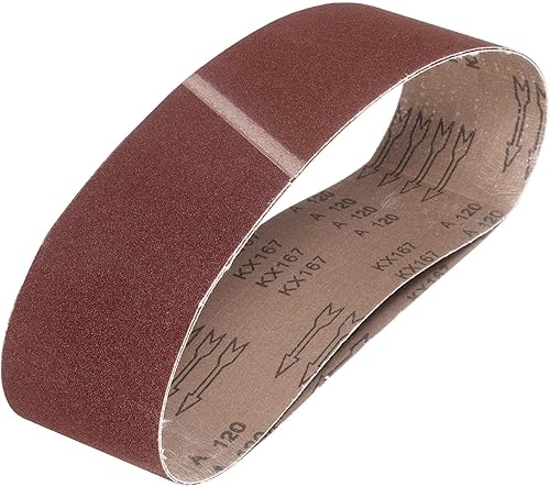 Miniatura 41 de HARFINGTON 3 correas de lijado de 18 pulgadas, 12 unidades de 60 granos de óxido de aluminio abrasivo de lijadora para carpintería, pulido de metal,