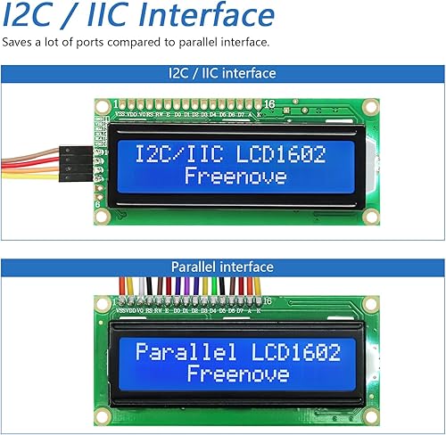 Miniatura 3 de FREENOVE Módulo I2C LCD 1602, nuevo tipo IIC TWI Serial 16x2, compatible con Arduino Raspberry Pi Pico ESP32 ESP8266