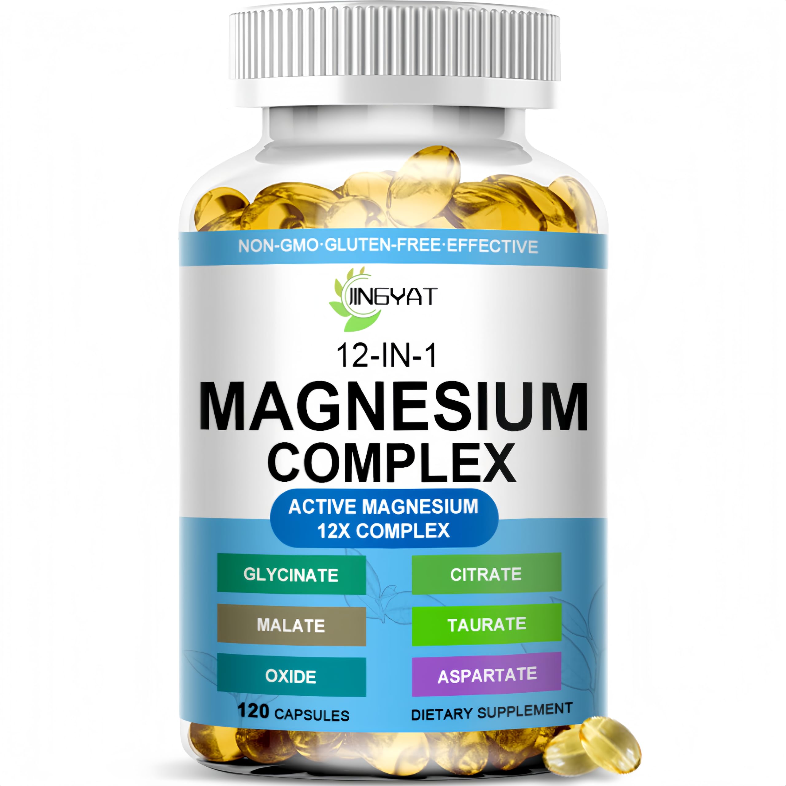 Magnesium Complex Softgels - 12-in-1 Magnesium Supplement with Glycinate,Citrate,Malate,Oxide,Taurate - High Absorption Magnesium Complex for Women & Men for Muscle, Heart, Sleep, Bone, Nerve Support