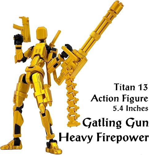 Miniatura 2 de Gatling Gun T13 Titan 13 - Juego de 13 figuras de acciónEnsambladoFigura de acción de robot impresa en 3D robo 13 juguetes de acción articulada,