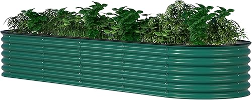 Miniatura 10 de VEIKOU Cama de jardín elevada de 8 x 2 x 1.4 pies, cama de jardín elevada galvanizada, maceta modular elevada para exteriores, para verduras, cama