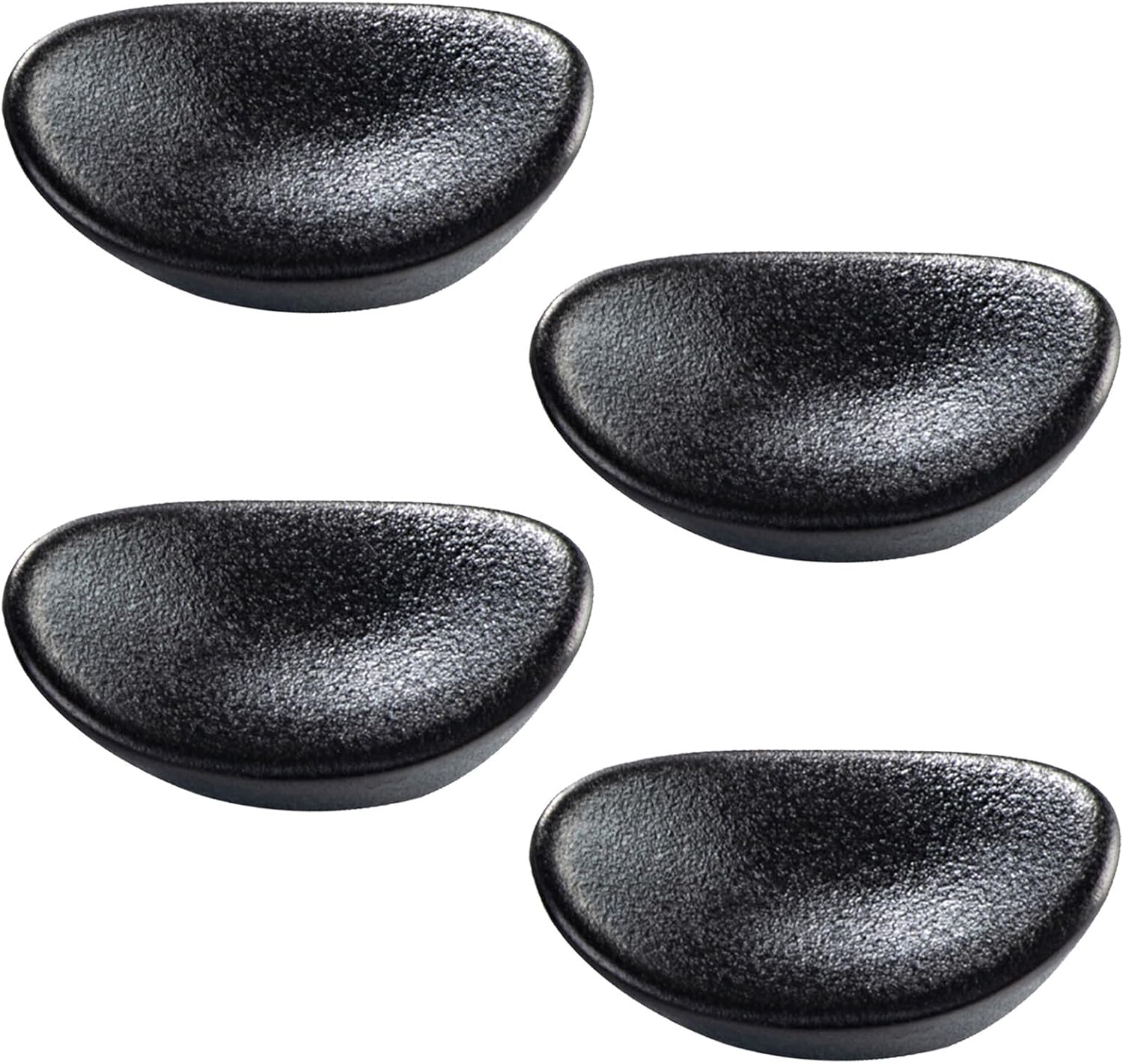 PATKAW 4pcs Ceramic Chopstick Holder for Spoon and Forks, Japanese Style Black Porcelain Rest, Space-saving Organizer for Chopsticks, for Home Dining Table and Restaurant Use