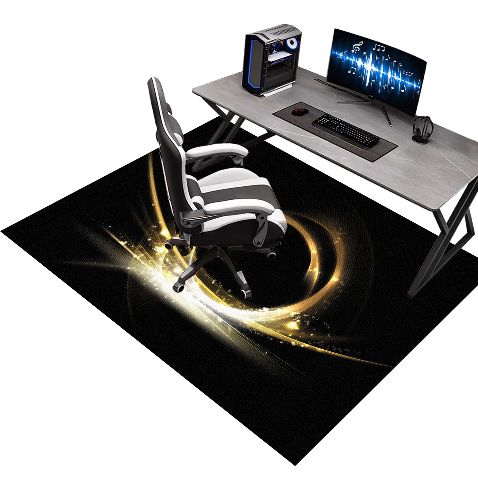 Heavy Duty Office Gaming Chair Mats for Carpeted and Hardwood Floor, Office Chair Mat for Carpet, Floor Protectors for Rolling Chairs, Desk Chair Mat for Carpeted Floors, Protector Rug 130 x 160 cm