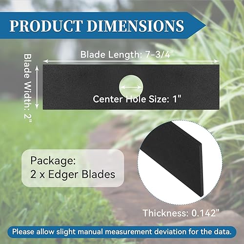 Miniatura 4 de 7.75" Edger Blade Compatible with Ryobi Troy-Bilt Echo St ihl Edger - 7-34" x 2" Edger Blade Echo Edger Attachment for Trimmer Weed Eater, Replace