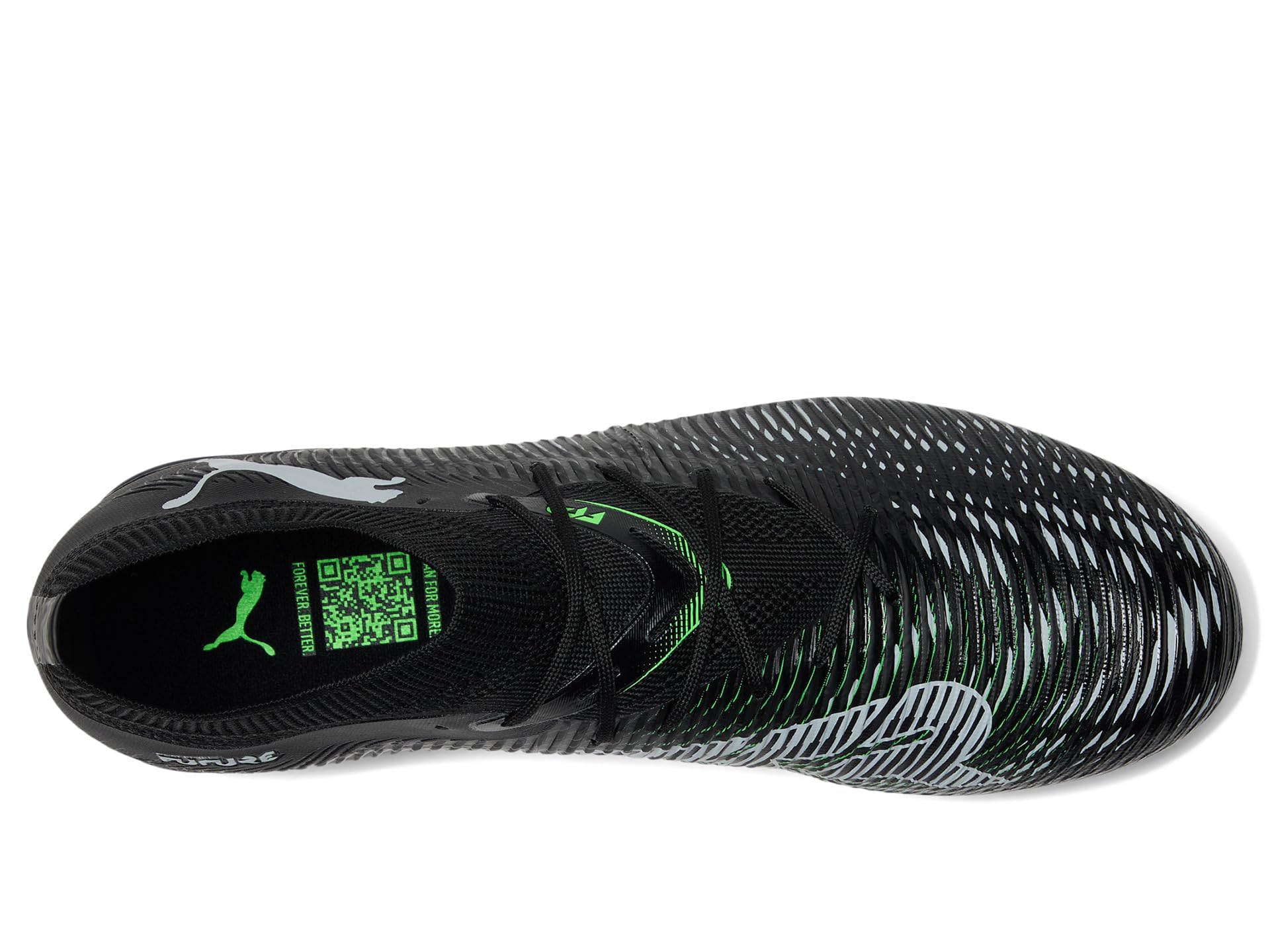 PUMA Men's Future 8 Match Firm, Artificial Ground Soccer Cleats Sneaker, Black-Cool Light Gray-Fluo Green, 10