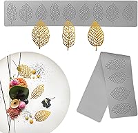 Vista 1 de Jopgeey - Moldes de silicona (2 piezas) Jopgeey Fondant Tuile Moldes con múltiples hojas huecas 3D chocolate caramelo encaje moldes de silicona