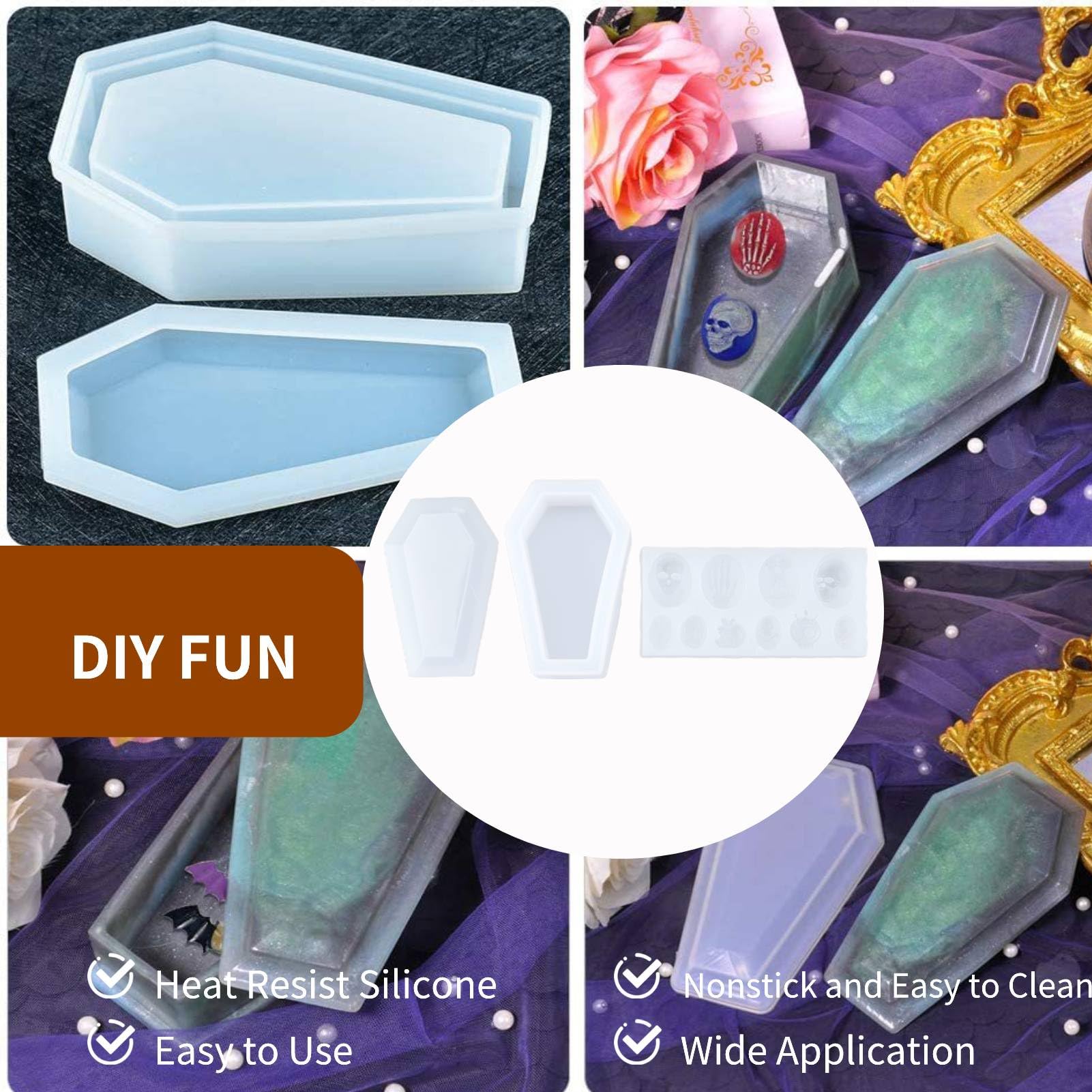 STAMPO IN SILICONE 3d Cerchio Amore Resina Epossidica Cristallo EUR 16