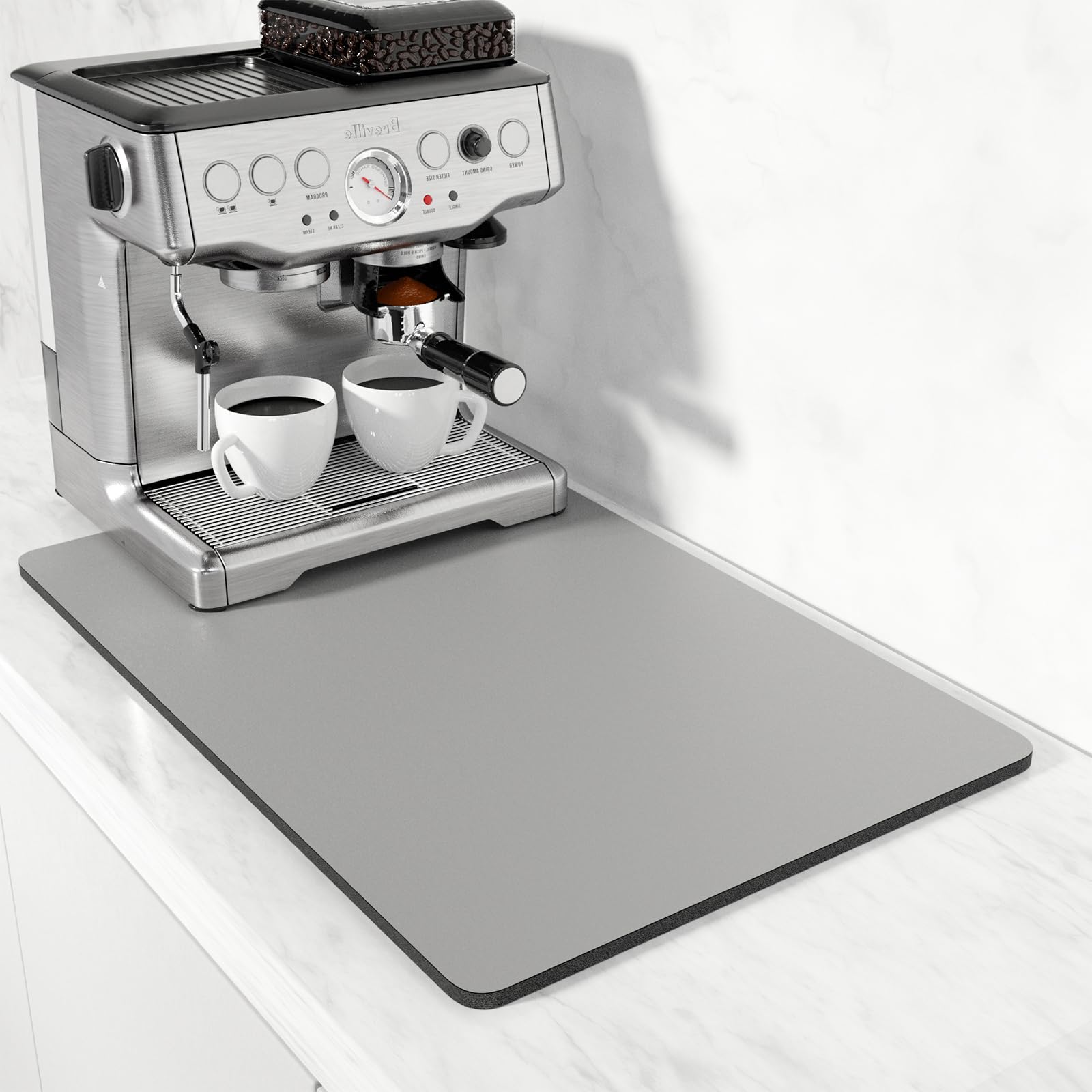 PoYang Kaffeematte Groß (61x40,6 Cm) – Saugstarke & Rutschfeste Unterlage Für Espressomaschine Und Küchenarbeitsplatte