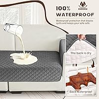 Vista 4 de Arfntevss Fundas impermeables para sofá seccional de esquina para perros y mascotas, funda de sofá en forma de L, terciopelo lavable grande