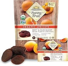 Sunny Fruit Soft Organic Turkish Dried Apricots - 1 Bag (5 Individual Portion Packs) | No Preservatives, No Sugar Added | Healthy, Convenient Snack Packs | ORGANIC, NON-GMO, VEGAN, HALAL, KOSHER